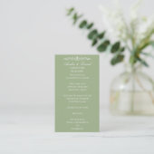 Regency Green Huwelijksceremonieprogramma Informatiekaartje (Staand voorkant)