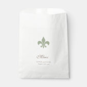 Regency Groen Frans Fleur de Lis Bruiloft Merci Bedankzakje (Voorkant)