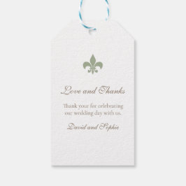 Regency Groen Frans Fleur de Lis Merci Bruiloft Cadeaulabel