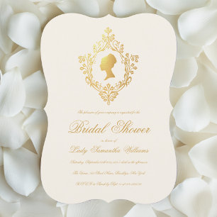 Regency Ivory Faux Gold  Crest Vrijgezellenfeest Kaart
