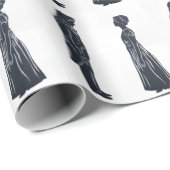 Regency-koppel: Darcy en Elizabeth Silhouette Cadeaupapier (Rol Hoek)