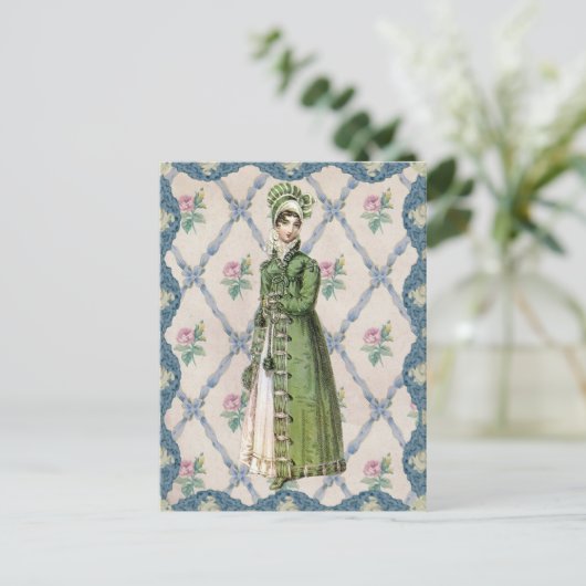 Regency Lady in Green Briefkaart (Staand voorkant)