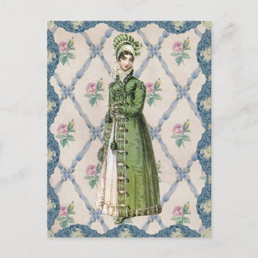 Regency Lady in Green Briefkaart (Voorkant)
