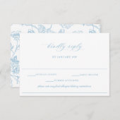 Regency Licht Blauw Allergie Dieetnota Bruiloft RSVP Kaartje (Voorkant / Achterkant)