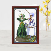 Regency Mode 1830 wenskaart Kaart (Gele Bloem)