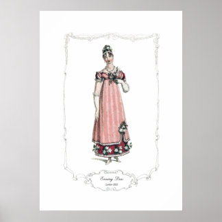 Regency Mode Bord 1815 Avondjurk Londen Poster