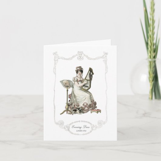Regency Mode Bord 1819 Notecards Dog Music Kaart (Voorkant)