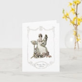 Regency Mode Bord 1819 Notecards Dog Music Kaart (Gele Bloem)