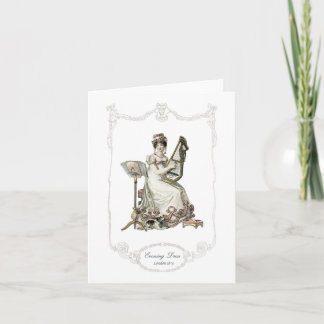 Regency Mode Bord 1819 Notecards Dog Music Kaart