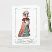 Regency Mode Bord Kerst Kaart Antiek Print (Voorkant)