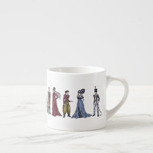 Regency Mode Jane Austen Espresso of Tea Mok (Rechts)