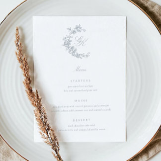 Regency Monogram Bruiloft Menu