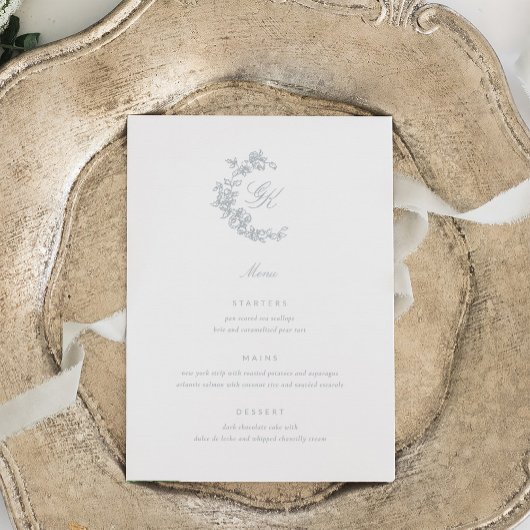 Regency Monogram Bruiloft Menu
