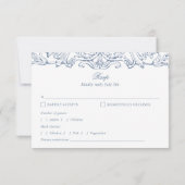  Regency Monogram Crest Elegant Wedding RSVP Kaartje (Achterkant)