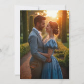 Regency Monogram Crest Foto Huwelijk Kaart (Achterkant)