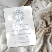  Regency Monogram Crest Niet-Foto Huwelijk Save The Date