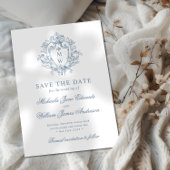 Regency Monogram Crest Niet-Foto Huwelijk Save The Date