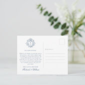  Regency Monogram Crest Wedding Bedankt Briefkaart (Staand voorkant)