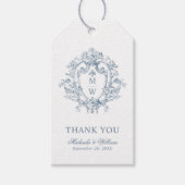  Regency Monogram Crest Wedding Cadeaulabel (Voorkant)