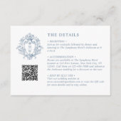  Regency Monogram Crest Wedding Details QR Informatiekaartje (Voorkant)