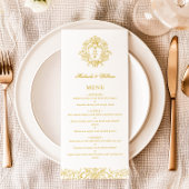  Regency Monogram Crest Wedding Elegant Menu