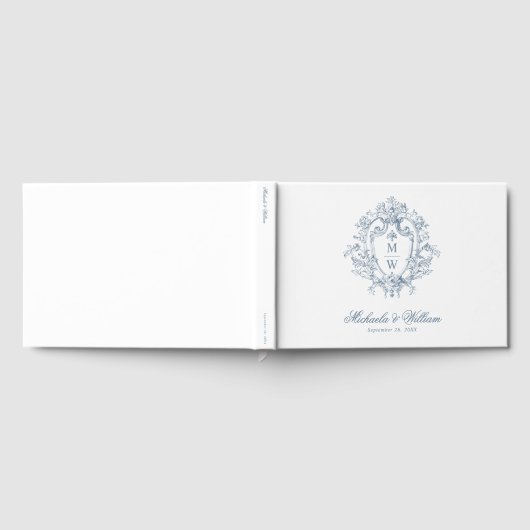 Regency Monogram Crest Wedding Gastenboek (Volledig)