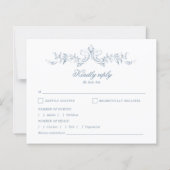 Regency Monogram Crest Wedding RSVP (Achterkant)