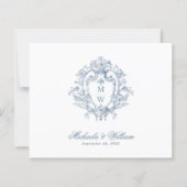 Regency Monogram Crest Wedding RSVP (Voorkant)