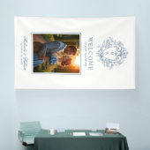  Regency Monogram Crest Wedding Welkom Spandoek (Beurs)