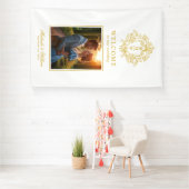  Regency Monogram Crest Wedding Welkom Spandoek (Insitu)