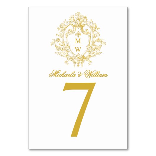  Regency Monogram Elegant Huwelijk Kaart (Voorkant)