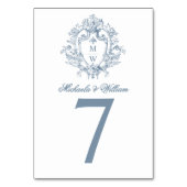  Regency Monogram Elegant Huwelijk Kaart (Achterkant)