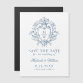 Regency Monogram Huwelijk Save Datum Magneet (Voorkant / Achterkant)
