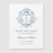 Regency Monogram Huwelijk Save Datum Magneet (Voorkant)