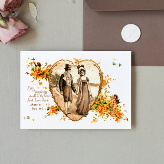  Regency Paar Valentijnsdag Feestdagenkaart