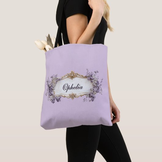 Regency Paarse Bloemstuk Persoonlijk Tote Bag (Dichtbij)