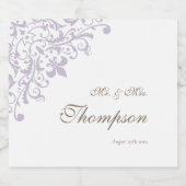 Regency Paarse Franse Fleur de Lis bruiloft Sparkling Wijnetiket (Enkel label)