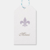Regency Paarse Franse Fleur de Lis Merci Bruiloft Cadeaulabel (Voorkant)