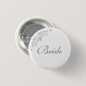 Regency Paarse Franse Fleur de Lis Script Bride Ronde Button 3,2 Cm (Voorkant /achterkant)
