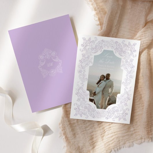 Regency Pastel Paarse Romantische Victoriaanse Fot Save The Date