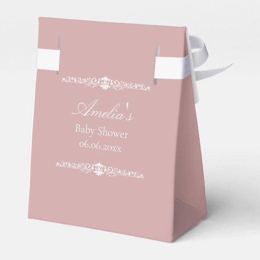 Regency Pink Baby Shower  Bedankdoosjes (Achterkant)