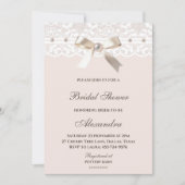 Regency Pink Bow Pearl White Lace Vrijgezellenfees Kaart (Voorkant)