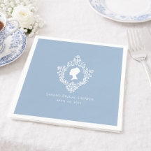 Regency Poederblauw Vintage Crest Bruidsdouche