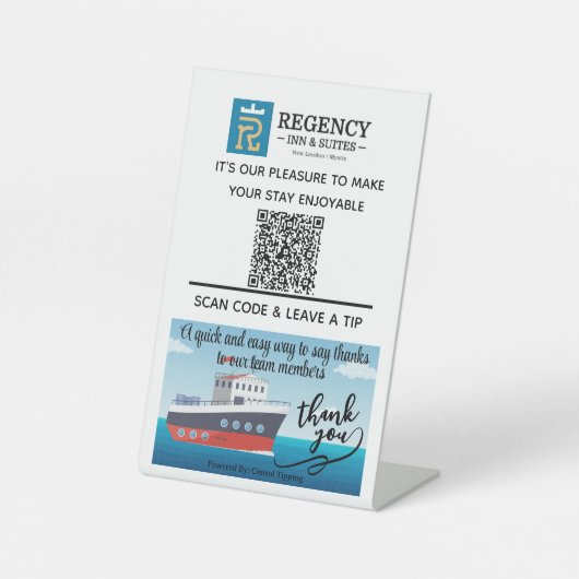 regency reclamebord met voetstuk (Voorkant)