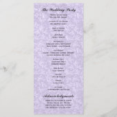 Regency Romance huwelijksprogramma's Programmakaart (Achterkant)