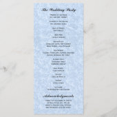 Regency Romance huwelijksprogramma's Programmakaart (Achterkant)