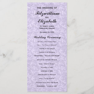 Regency Romance Wedding Programs Programmakaart