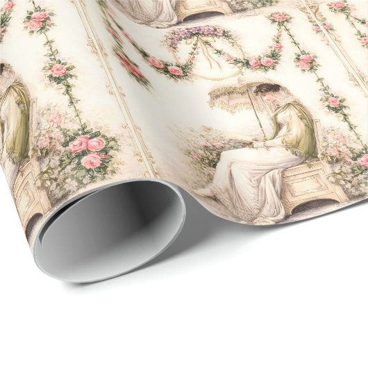 Regency Rose Garden Leest Dame Cadeaupapier (Rol Hoek)