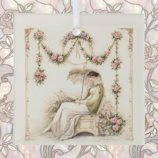 Regency Rose Garden Leest Dame Glas Ornament