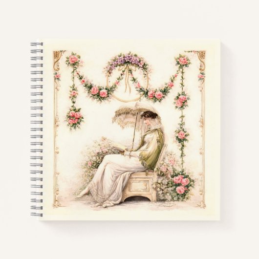 Regency Rose Garden Leest Dame Notitieboek (Voorkant)